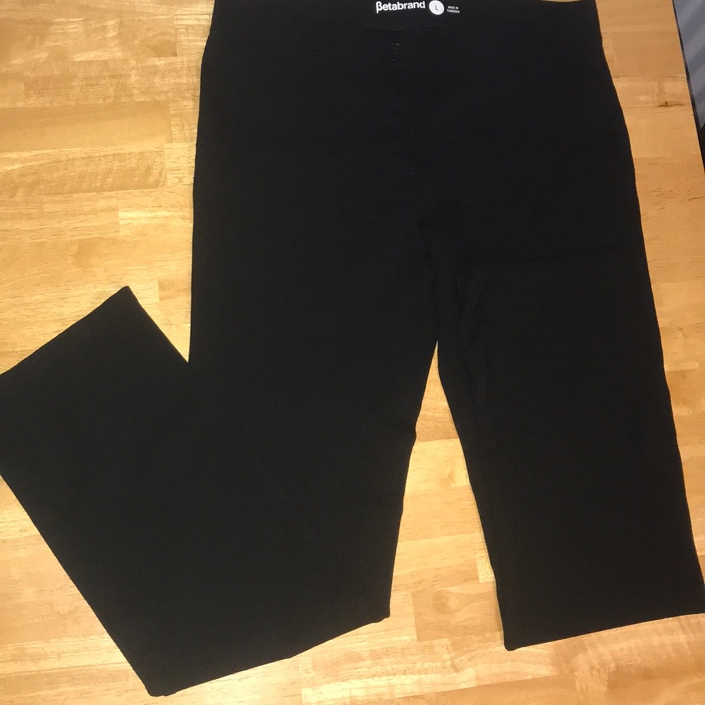 Betabrand dress yoga pant black large straight leg